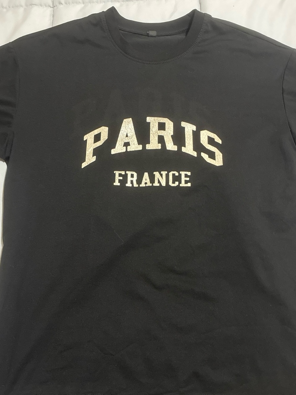 Paris France Graphic Crewneck T-Shirt - Black